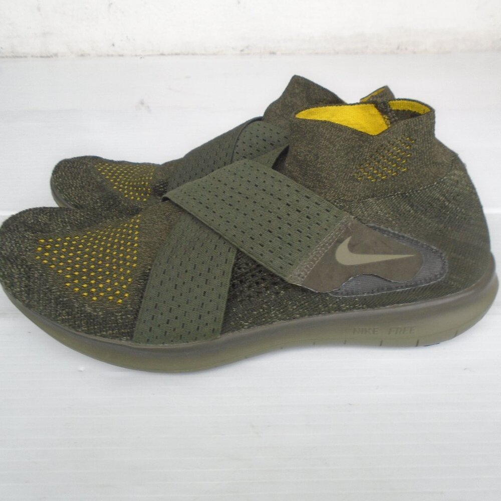 Nike Free RN Run Motion Flyknit Running Shoes 882845 301 Mens Size 7 Green